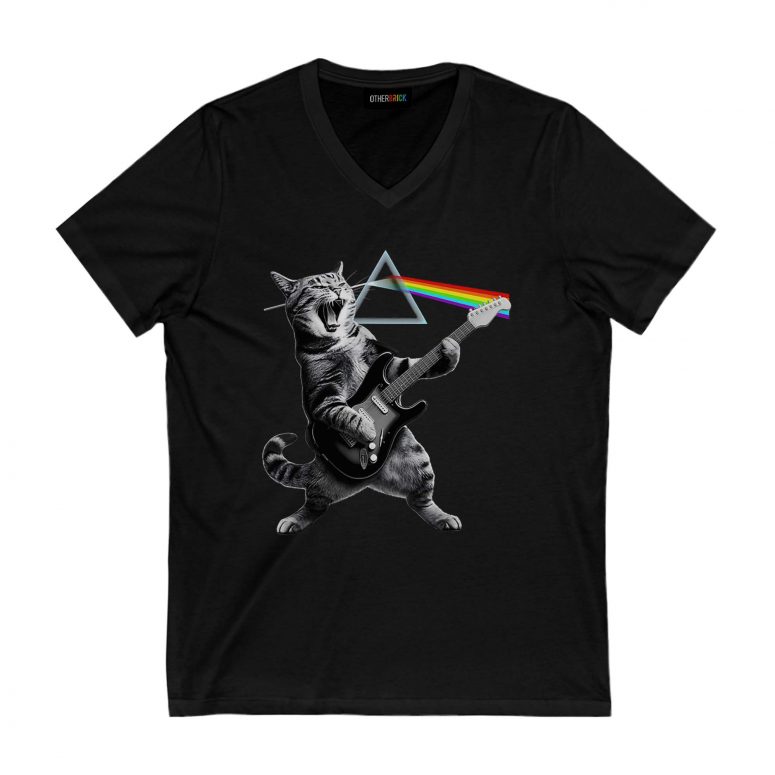 Cat playing electric guitar rock Pink Floyd Shirt