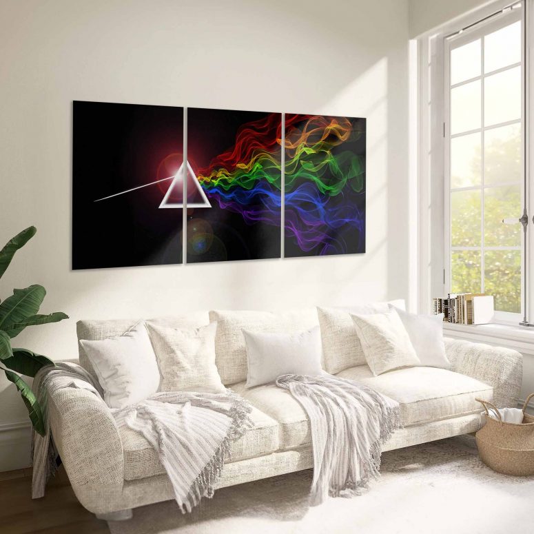 DSOTM Prism Rainbow Smoke Abstract Spectrum Art Pink Floyd Canvas DSOTM Prism Rainbow Smoke Abstract Spectrum Art Pink Floyd Canvas