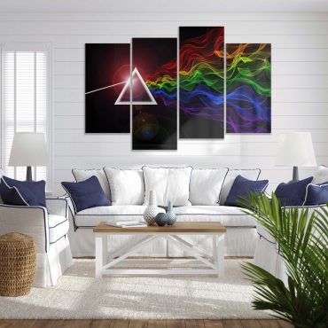DSOTM Prism Rainbow Smoke Abstract Spectrum Art Pink Floyd Canvas