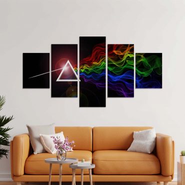 DSOTM Prism Rainbow Smoke Abstract Spectrum Art Pink Floyd Canvas