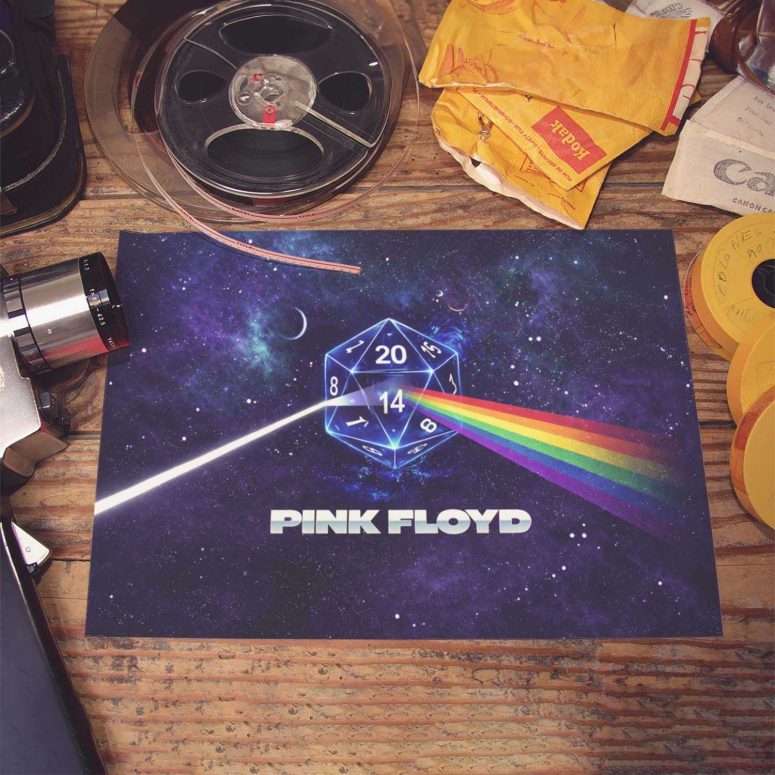 DSOTM x Dungeons and Dragons Dice Pink Floyd Poster