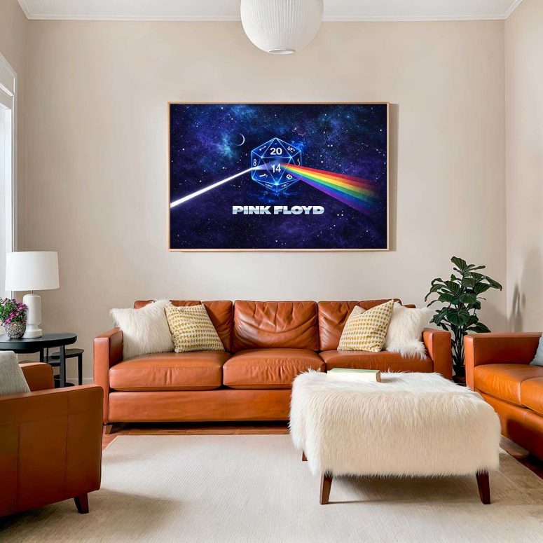 DSOTM x Dungeons and Dragons Dice Pink Floyd Poster