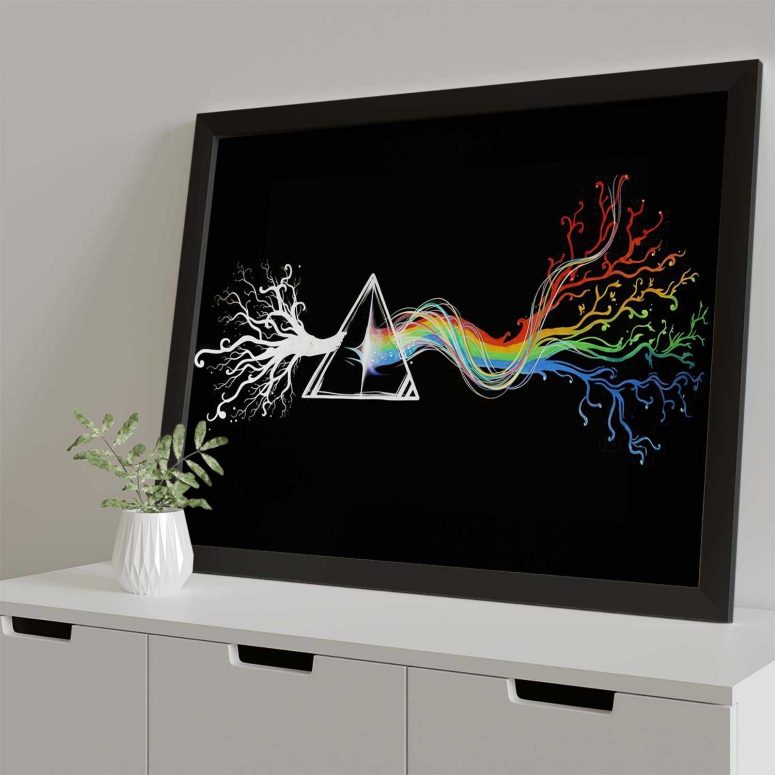 Dark Side Of Roots Prism Pink Floyd Poster Dark Side Of Roots Prism Pink Floyd Poster