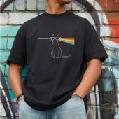 Dark Side Of The Meow Cat Front Shirt Man Black - OtherBrick