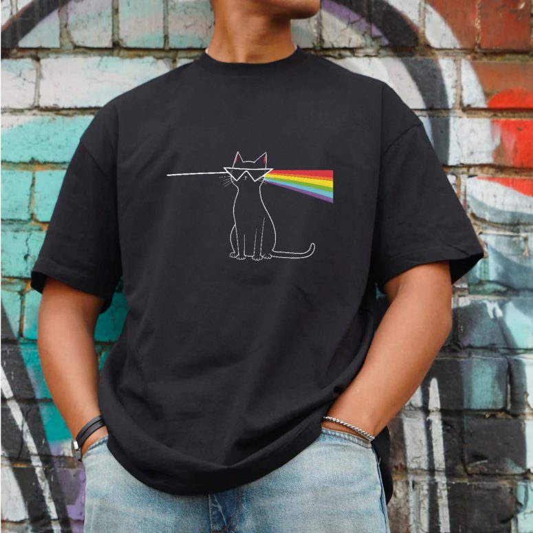 Dark Side of the Meow Cat Pink Floyd Shirt Dark Side of the Meow Cat Pink Floyd Shirt