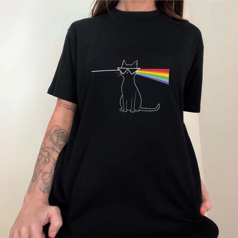 Dark Side of the Meow Cat Pink Floyd Shirt Dark Side of the Meow Cat Pink Floyd Shirt
