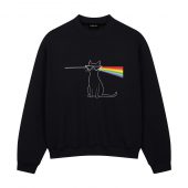 Dark Side Of The Meow Cat Front Sweatshirt Black - OtherBrick