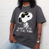 Joe Cool Snoopy Side Of The Moon Front Shirt Man Grey - OtherBrick