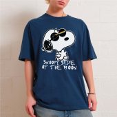Joe Cool Snoopy Side Of The Moon Front Shirt Oman Navy - OtherBrick