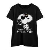 Joe Cool Snoopy Side Of The Moon Front Wtee Black - OtherBrick