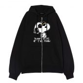 Joe Cool Snoopy Side Of The Moon Front Ziphoodie Black - OtherBrick