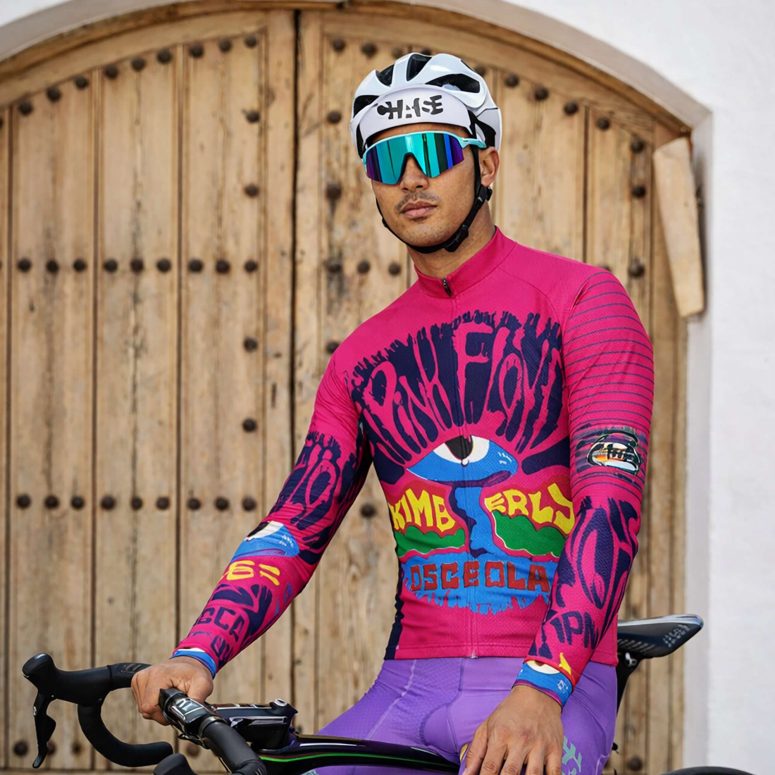 Kimberly Osceola Pepperland San Rafael Pink Floyd Longsleeve Cycling Jersey Kimberly Osceola Pepperland San Rafael Pink Floyd Longsleeve Cycling Jersey