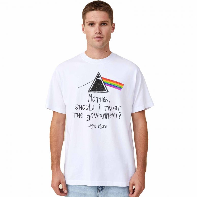 Mother Should I Trust the Government Drawing Pink Floyd Shirt