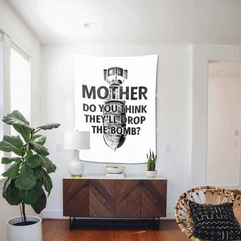 Mother do you think they will drop the Bomb Pink Floyd Tapestry