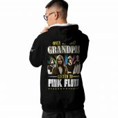 Only The Best Grandpas Listen To Pink Floyd Gray Hoodie Back - OtherBrick