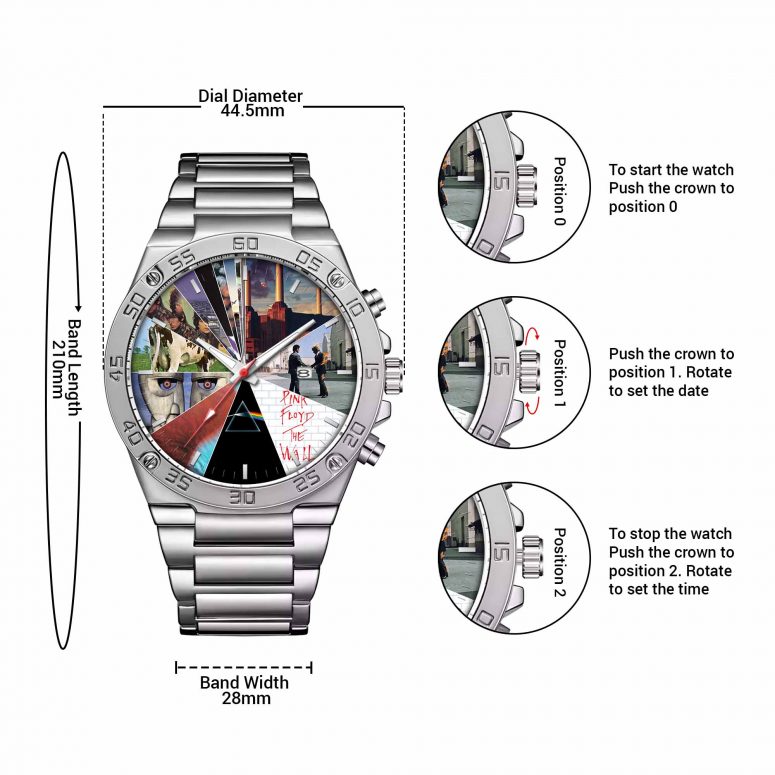 Pink Floyd Album Collage 2026 Gentleman Powermatic Silver Watch