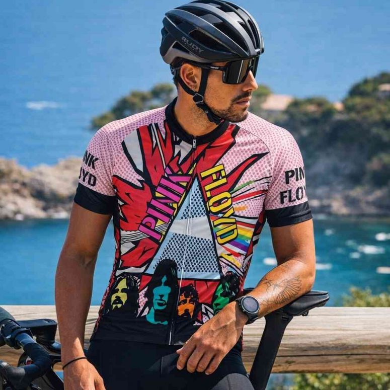 Pink Floyd Comic DSOTM Kimberly Osceola Pepperland San Rafael Pink Floyd Shortsleeve Cycling Jersey