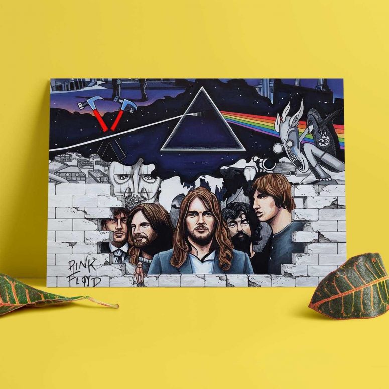 Pink Floyd Member and Album WYWH DSOTM Pink Floyd Poster