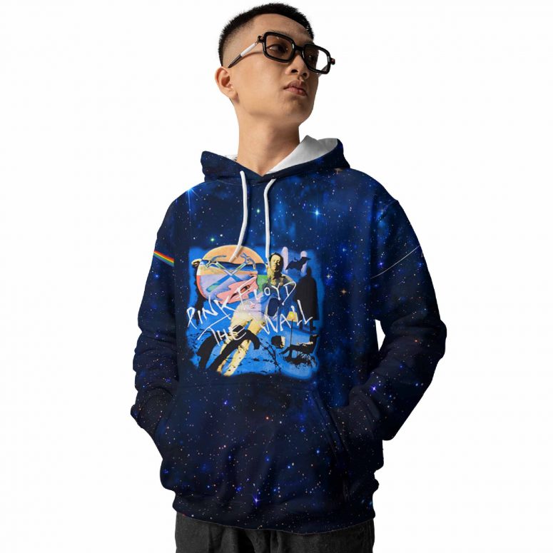 Pink Floyd Shirt - The Wall Blue Galaxy Hammer Screaming Face