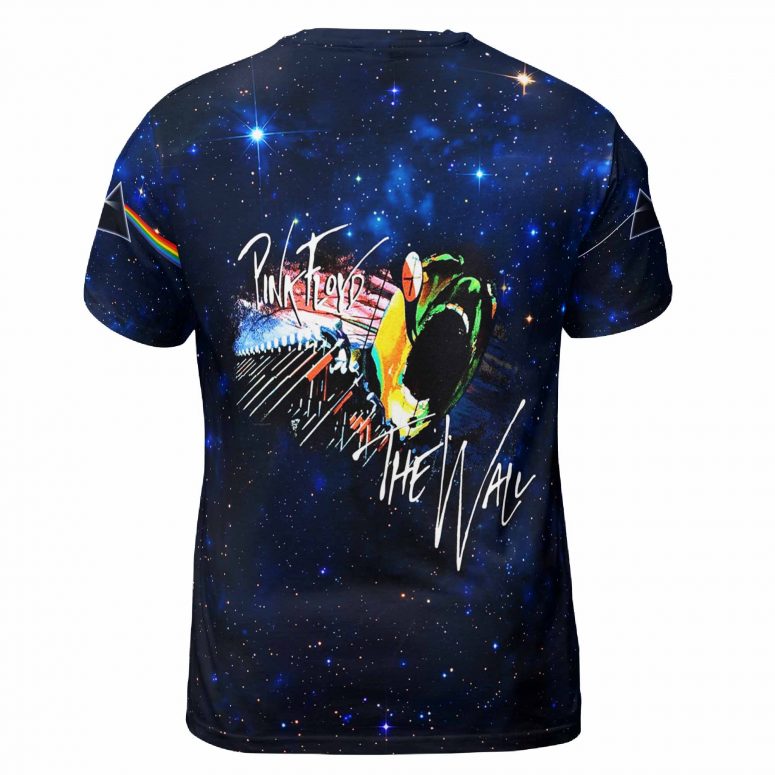 Pink Floyd Shirt - The Wall Blue Galaxy Hammer Screaming Face
