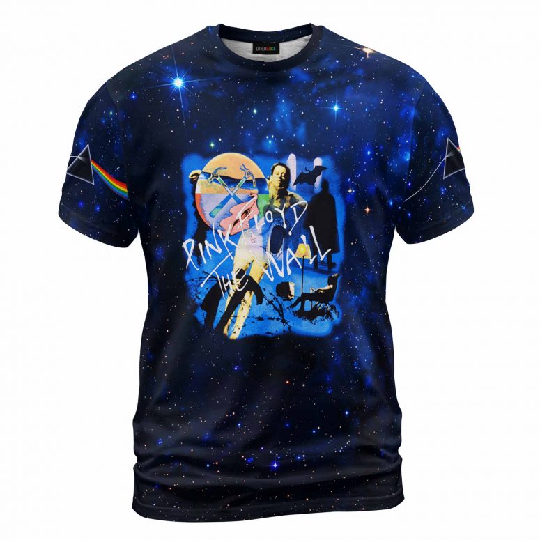 Pink Floyd Shirt - The Wall Blue Galaxy Hammer Screaming Face