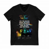 Pink Floyd Syd Roger David Rick Nick Front Vneck Black - OtherBrick