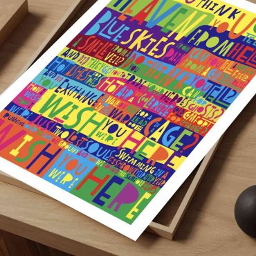 Pink Floyd Wish You Were Here Limited Edition Art Print Signed LyricArt Canvas
