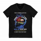 Singing Pink Floyd S Song There Is Someone In My Head Front Vneck Black - OtherBrick