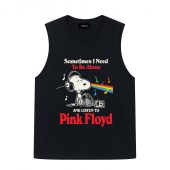 Snoopy Sometimes I Need To Be Alone And Listen To Pf Front Tank Black - OtherBrick