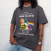 Snoopy And Charlie Brown Always Listen To Comfortably Numb Peanuts Front Shirt Man Grey - OtherBrick