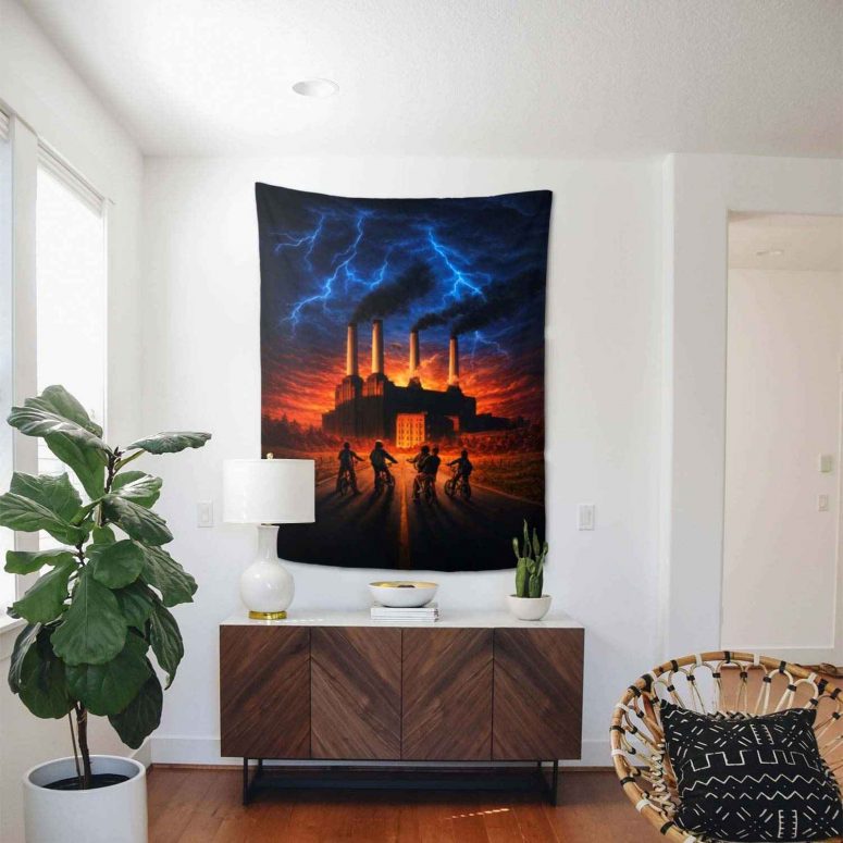 Stranger Things Season 5 x Animals Flying Pig Pink Floyd Tapestry