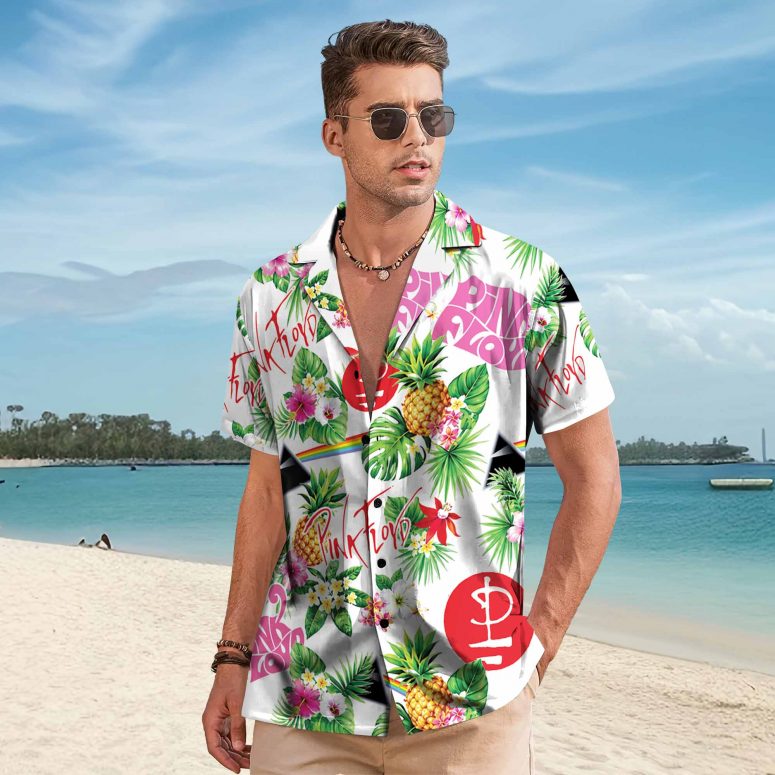 Pink Floyd Hawaiian Shirt - The Wall DSOTM Animals Album Icon Tropical Plants Aloha