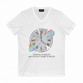 Time Lyric Shorter Of Breath And One Day Closer To Death Front Vneck White - OtherBrick