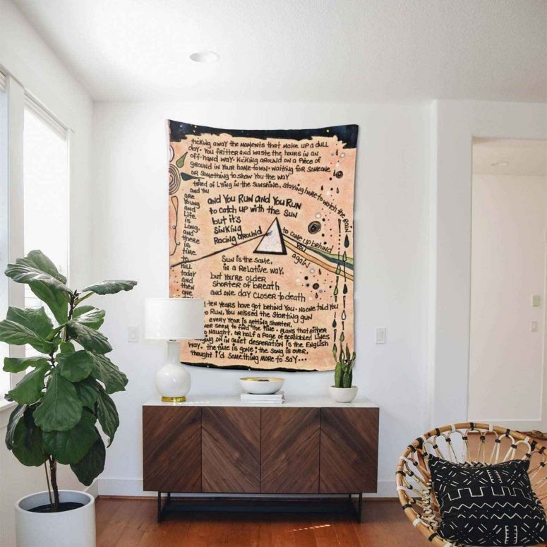 Time Lyric psychedelic DSOTM hand drawn Pink Floyd Tapestry Time Lyric psychedelic DSOTM hand drawn Pink Floyd Tapestry