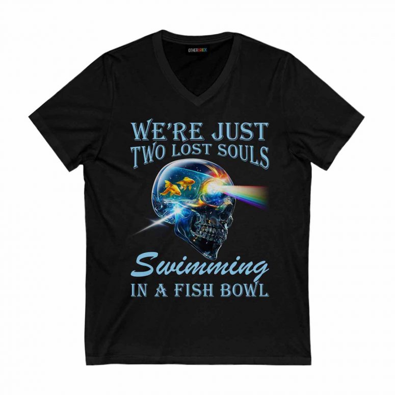 We're Just Two Lost Soul Swimming Fish Bowl Skull DSOTM Pink Floyd Shirt