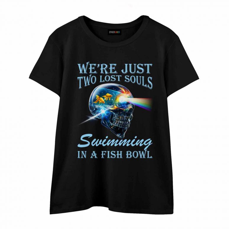 We're Just Two Lost Soul Swimming Fish Bowl Skull DSOTM Pink Floyd Shirt