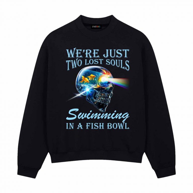 We're Just Two Lost Soul Swimming Fish Bowl Skull DSOTM Pink Floyd Shirt