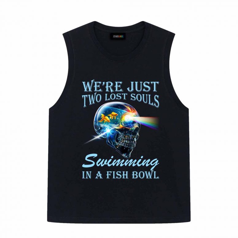 We're Just Two Lost Soul Swimming Fish Bowl Skull DSOTM Pink Floyd Shirt