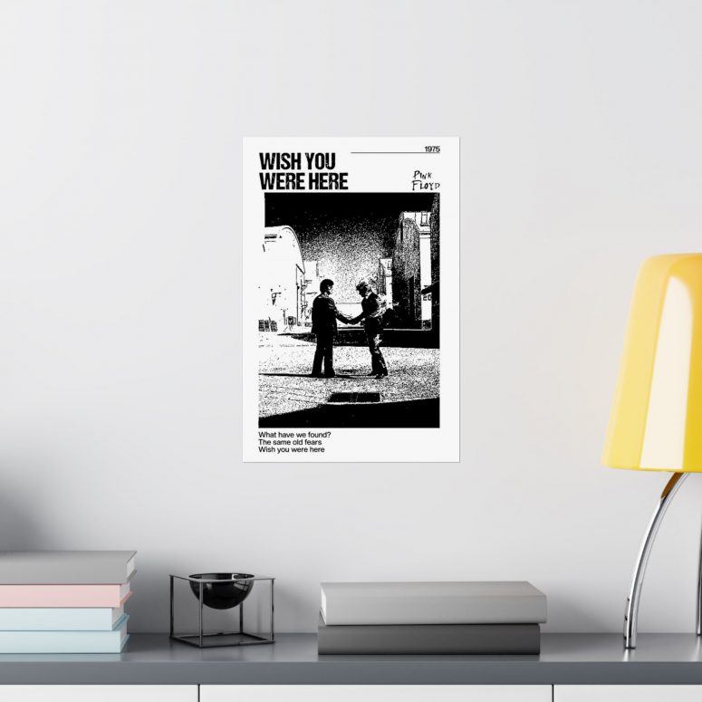 Wish You Were Here Black White 1975 Poster Wish You Were Here Black White 1975 Poster