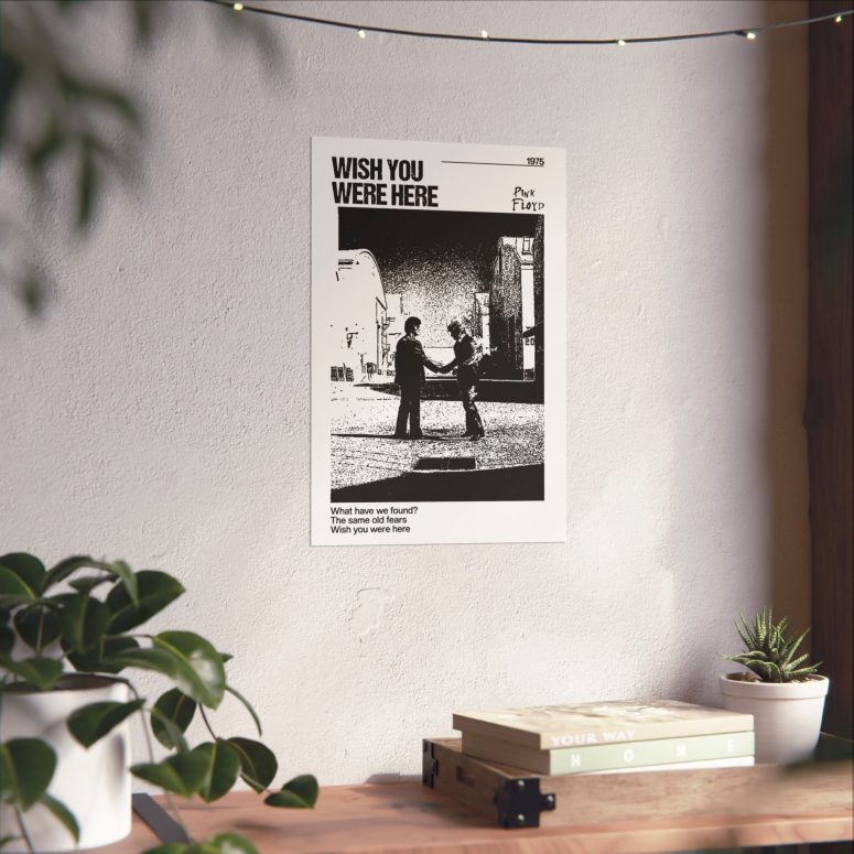 Wish You Were Here Black White 1975 Poster Wish You Were Here Black White 1975 Poster