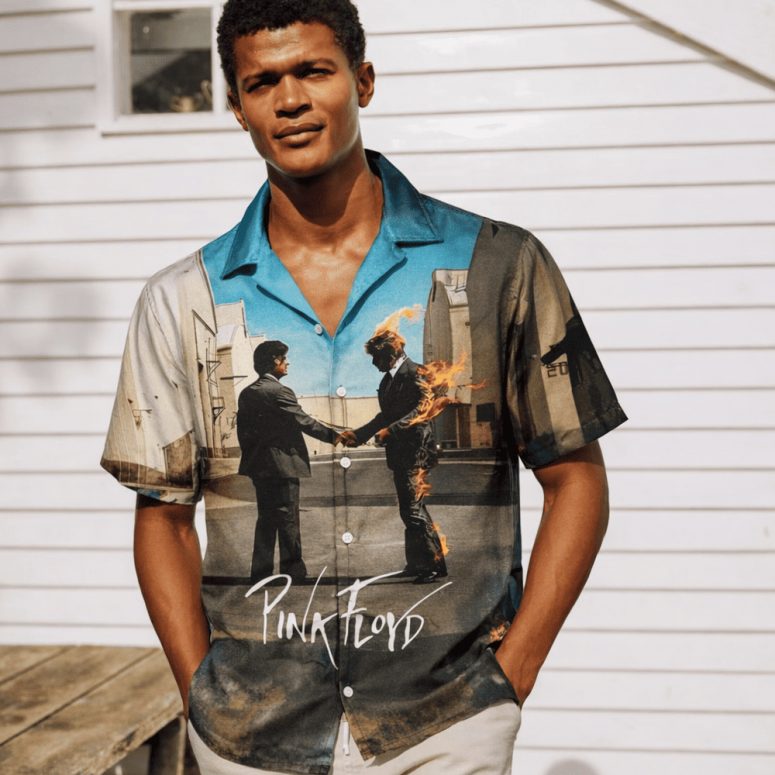 Wish You Were Here Burning Fire Pink Floyd Hawaiian Shirt