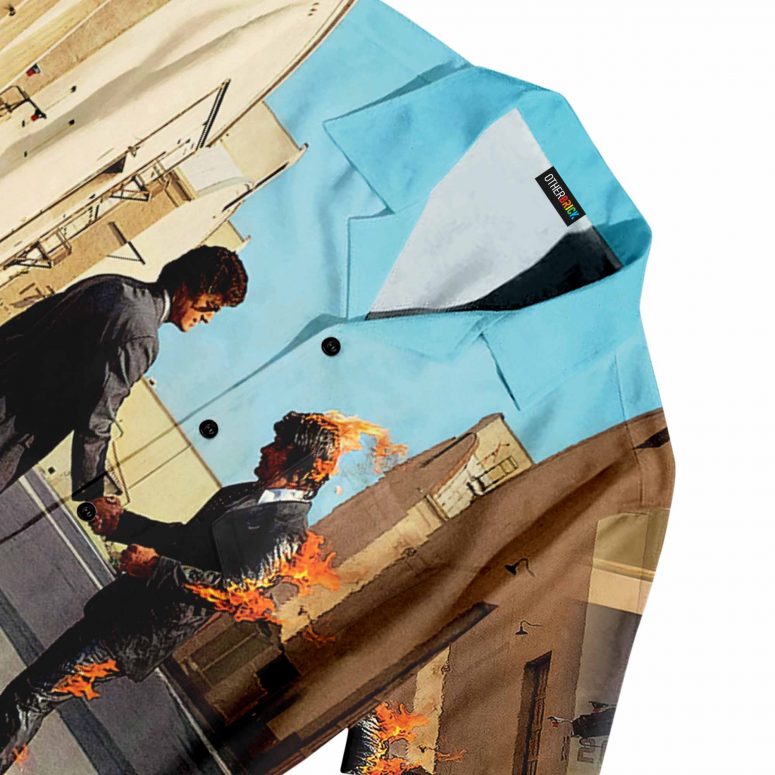 Wish You Were Here Burning Fire Pink Floyd Hawaiian Shirt