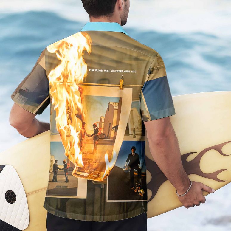 Wish You Were Here Burning Fire Pink Floyd Hawaiian Shirt