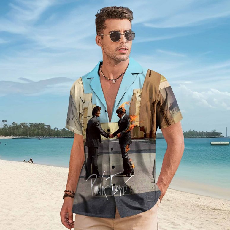 Wish You Were Here Burning Fire Pink Floyd Hawaiian Shirt