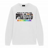 Music Is My Drug Pink Floyd Front Longsleeve White - OtherBrick
