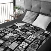 Pink Floyd Artwork Poster Collage Black White Velveteen Plush Blanket Cat - OtherBrick