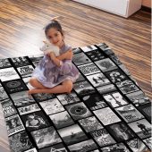 Pink Floyd Artwork Poster Collage Black White Velveteen Plush Blanket Girl - OtherBrick