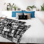 Pink Floyd Artwork Poster Collage Black White Velveteen Plush Blankett - OtherBrick