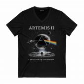Artemis Ii Dark Side Of The Moon Space Mission Front Vneck Black - OtherBrick
