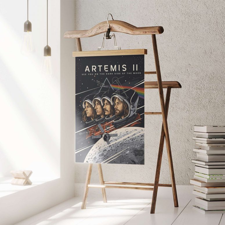 Pink Floyd Poster - Artemis II See You On The Dark Side Of The Moon Pink Floyd Poster - Artemis II See You On The Dark Side Of The Moon